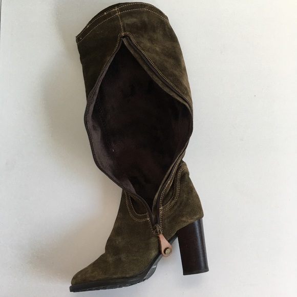 Fabianelli EU 36 Green Suede High Boots - Picture 4 of 16